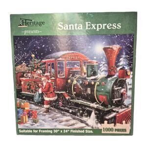 Santa Express 1000-Piece Puzzle 30x24" Heritage Puzzle Inc COMPLETE